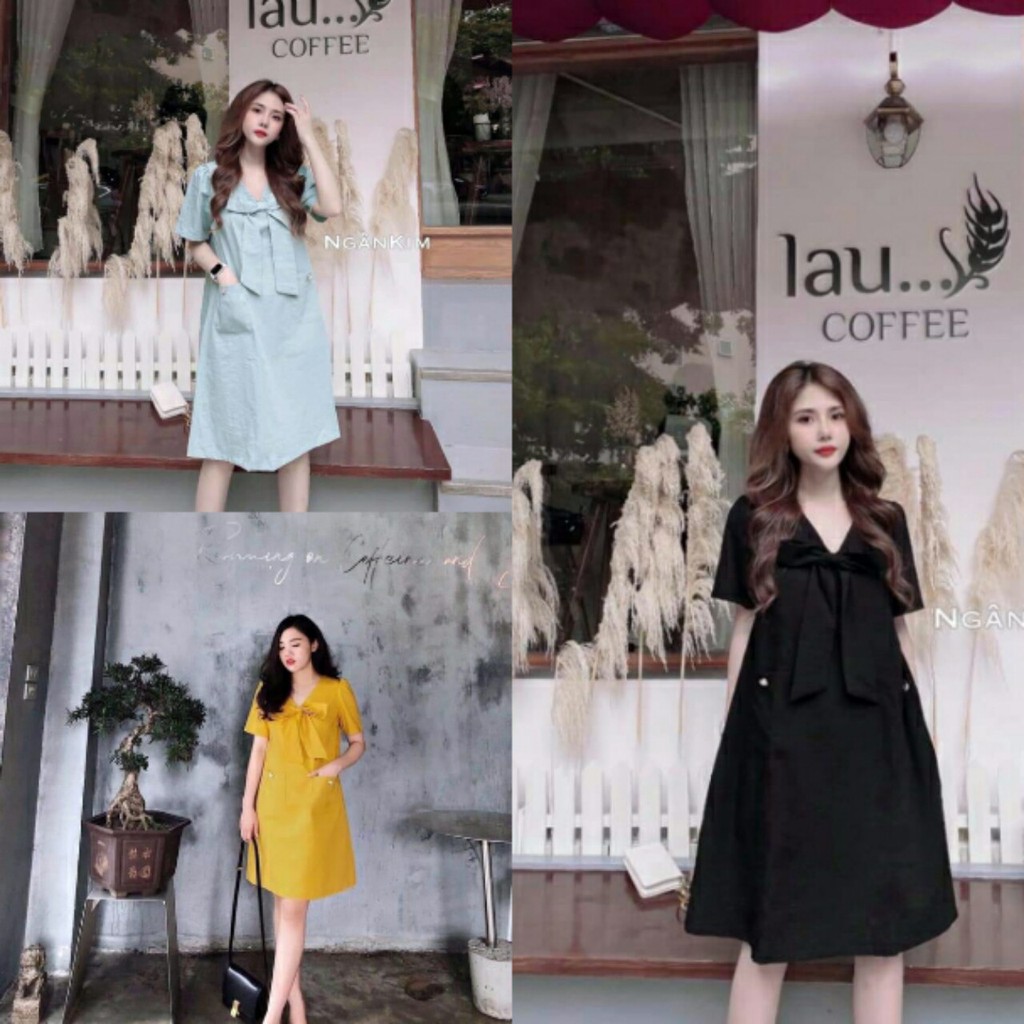 Đầm bầu thời trang thiết kế công sở dáng dài phong cách Hàn Quốc rẻ đẹp YD1424 Váy bầu đẹp giá rẻ