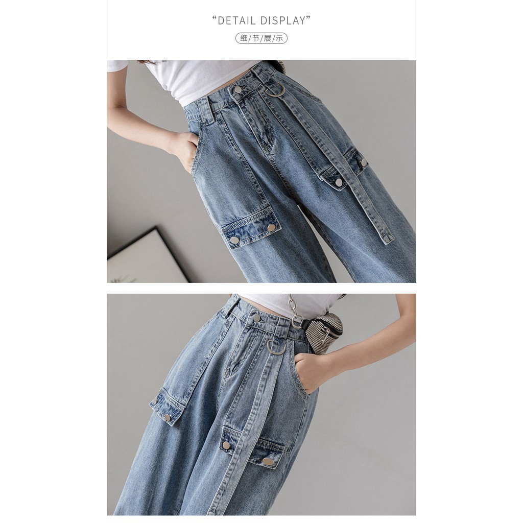 [ORDER TMALL 144 ] Quần Jeans Ống Bo Túi Hộp Mẫu Mới Nhất 2021