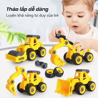 Bộ đồ chơi 4 xe công trình lắp ráp dành cho các bé/ Xe lắp ráp
