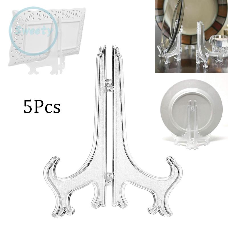 Set 5 kệ trưng bày đĩa kích thước 3/5 inch để bàn trang trí độc đáo