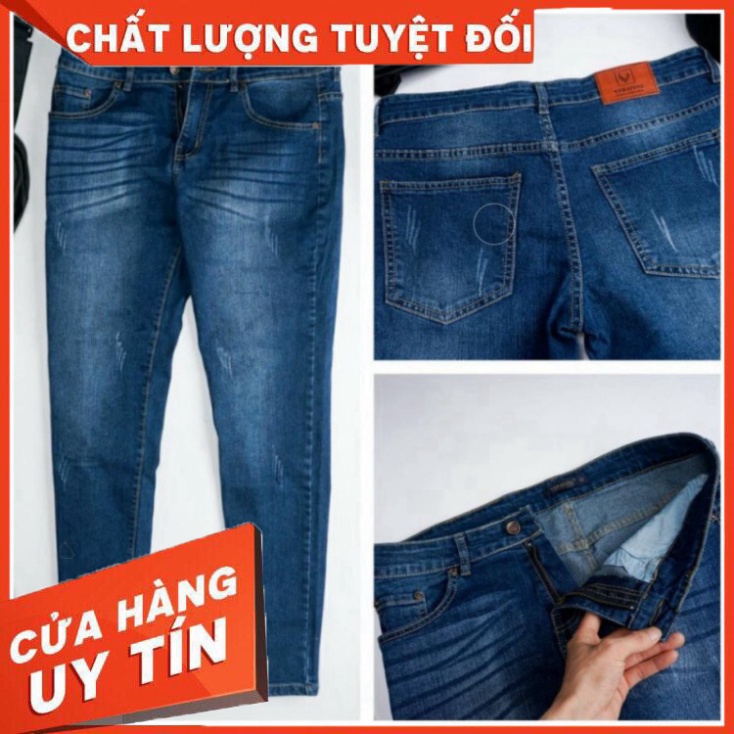 Quần Jean Nam - Quần Bò Nam VERATINO Vải Cao Cấp Không Phai Hàng VNXK Màu Xanh - Hàng nhập khẩu