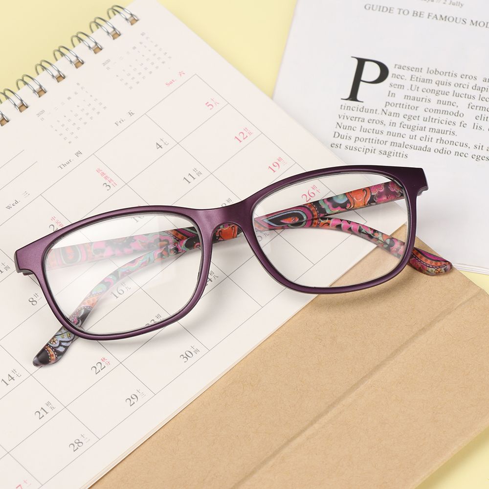 Mắt kính đọc sách siêu nhẹ in họa tiết hoa bằng resin thời trang +1.00~+4.0 Diopter cho nữ
