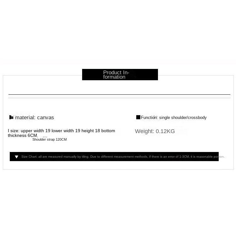 Túi Đeo Vai Vải Canvas Cỡ Lớn Kiểu Harajuku Nhật Bản Cá Tính