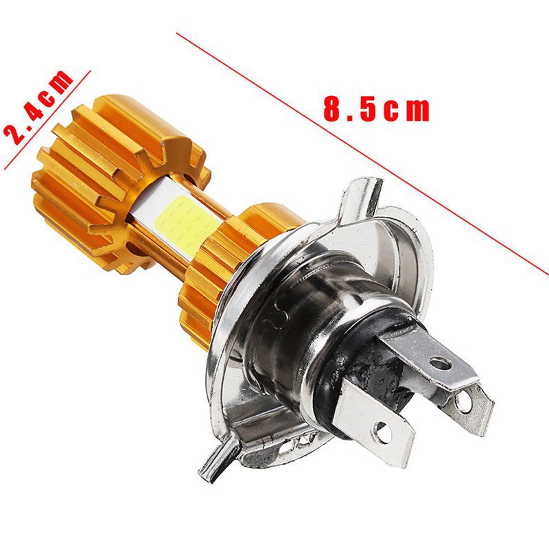 Đèn Pha H4 H6 6000k Led 18w Hi/ Lo Cob 2000lm Cho Xe Mô Tô