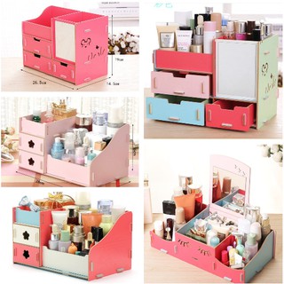 [GIÁ SỈ] KỆ GỖ ĐỰNG MỸ PHẨM TRANG ĐIỂM CÓ GƯƠNG [SALE]