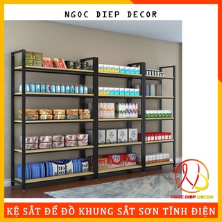 KỆ SẮT ĐA NĂNG ĐỂ HÀNG 5 tầng dài 1.5m, 1.2m, 1m, 0.6m, kệ trưng bày cửa hàng LẮP GHÉP THÔNG MINH hiện đại chịu tải cao
