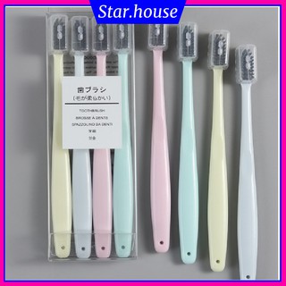 Hộp Combo 4 bàn chải than hoạt tính, Combo bàn chải than hoạt tính 4 cái cho cả gia đình
