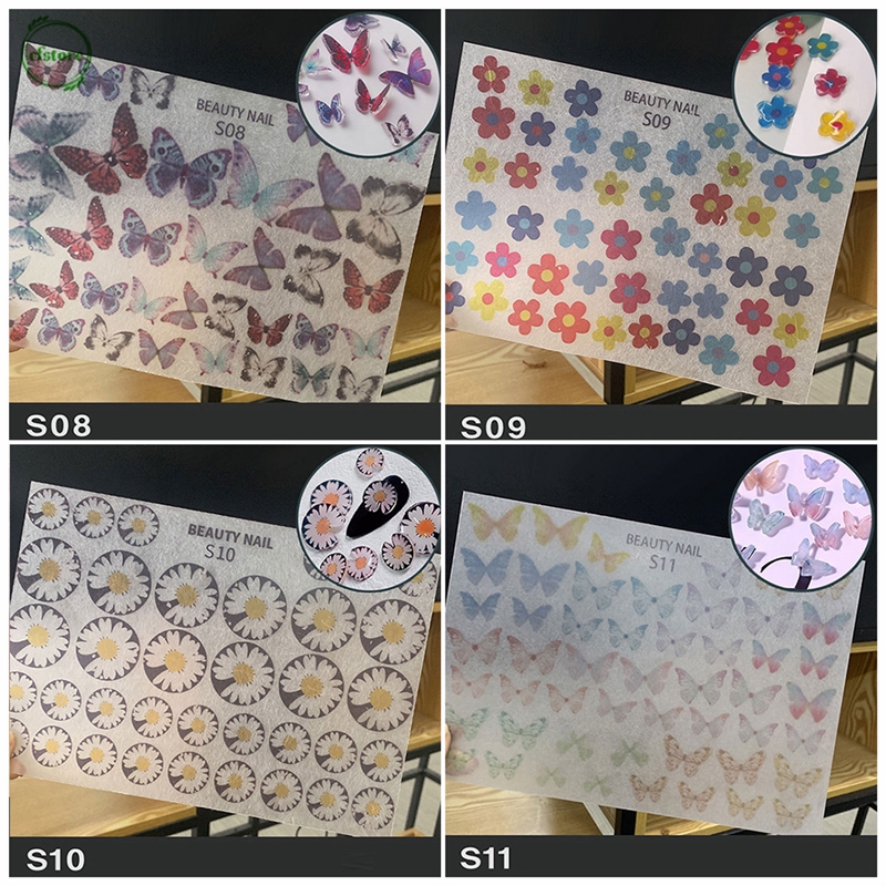 Sticker Dán Móng Họa Tiết Bướm 3d