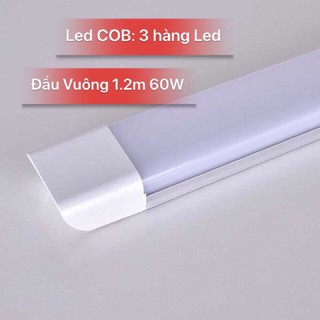 Đèn Led Bán Nguyệt 1.2m Đầu Vuông 60W(Đủ Công Suất) Led COB Siêu Sáng. Chuẩn 3 Hàng Led. Đèn Tuýt Led