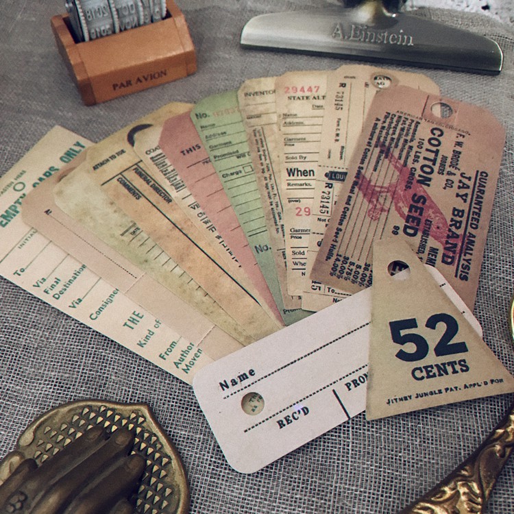 Sticker Tag nhãn dán retro phong cách Tim Holtz JunkJournal