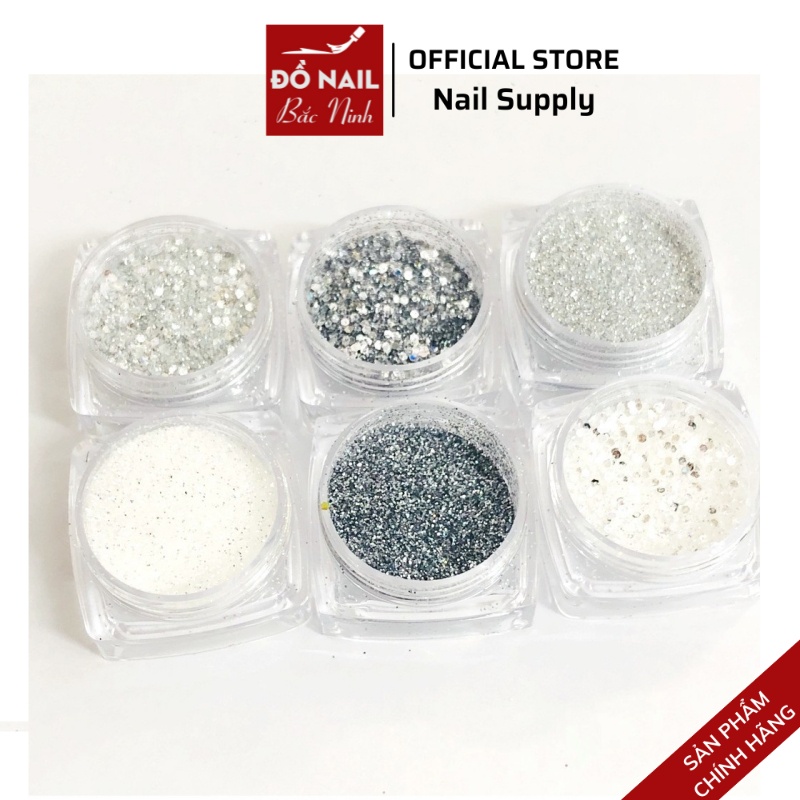 Nhũ Rắc Móng , Nhũ Rắc Nail Màu Bạc Siêu Sáng