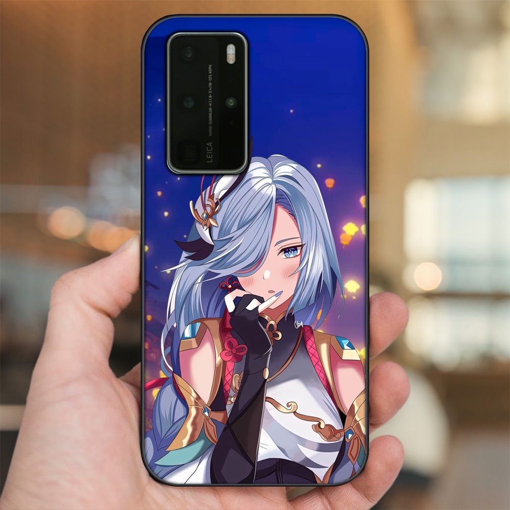 Ốp lưng Huawei P40 Pro viền đen in hình Shenhe Genshin Impact