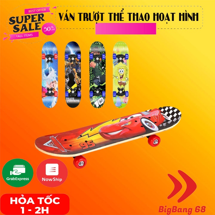 Ván trượt skateboard thể thao chất liệu gỗ phong ép cao cấp 7 nhiêu hình (BigBang)