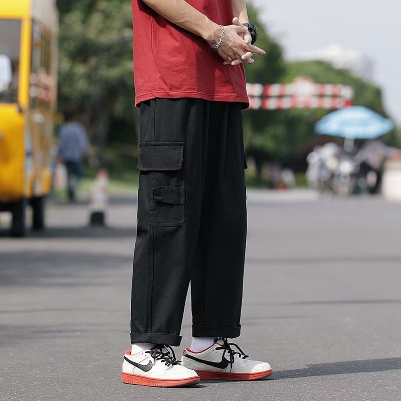 Quần Dài Nhiều Túi Phong Cách Hip Hop Đường Phố Hàn Quốc Cho Nam Giới [M-3XL]
