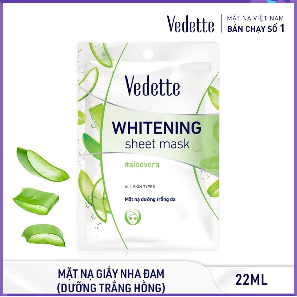 🍊 COMBO 10 MẶT NẠ GIẤY TRẮNG HỒNG TỰ NHIÊN 22ml VEDETTE - 05 LOẠI x 2