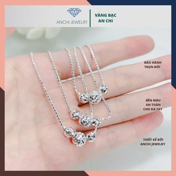 Dây chuyền bi bạc cho bé gái, chuẩn bạc ta không đen xỉn, Anchi jewelry