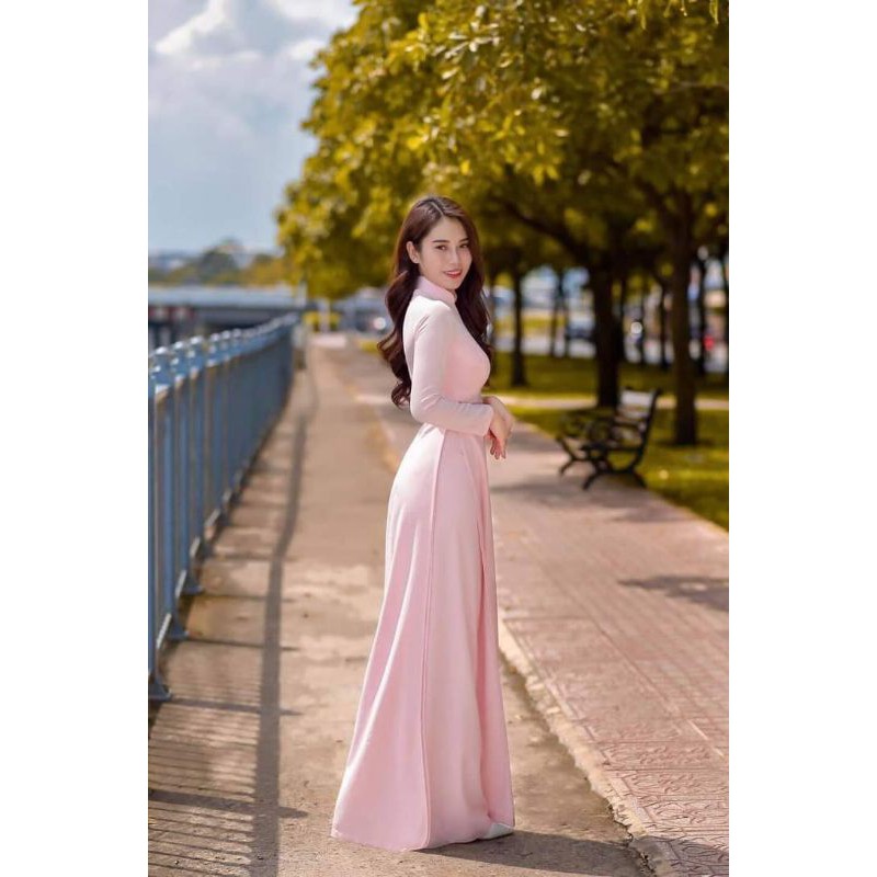 Áo dài chiffon 4 tà kèm quần 2 lớp