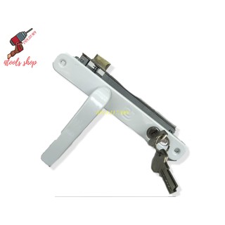 Bộ khóa tay gạt lắp cửa nhôm hệ, cửa nhựa lõi thép, sắt họp 3x6 màu trắng