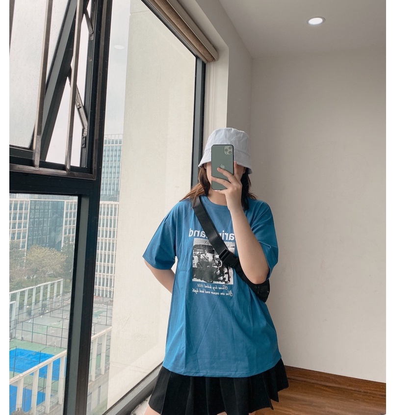 Áo Thun 3158 Marineland PEONYB Nữ [FREESHIP] Phông form rộng tay lỡ oversize in hình vintage trắng đen cá tính Ulzzang