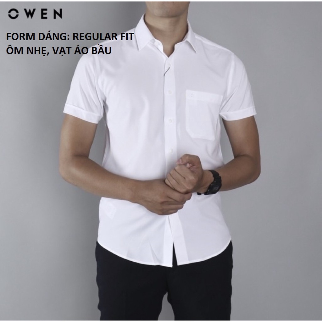 OWEN - Áo sơ mi trắng ngắn tay Owen Regular fit - Áo sơ mi trắng