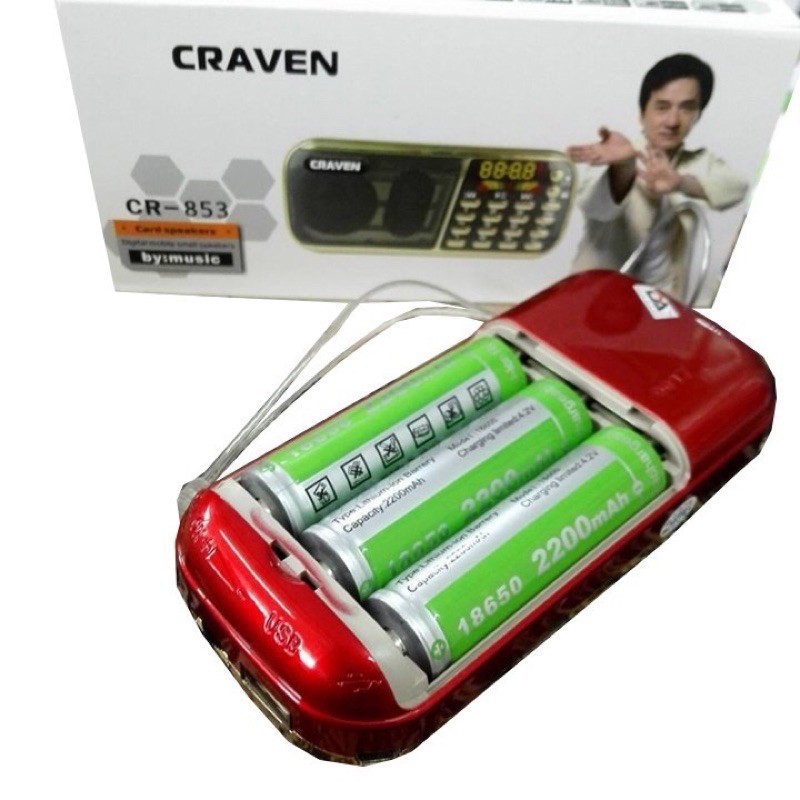 Loa nghe thẻ nhớ, USB, FM Craven CR 853 3 pin kèm thẻ nhớ và đầu đọc thẻ