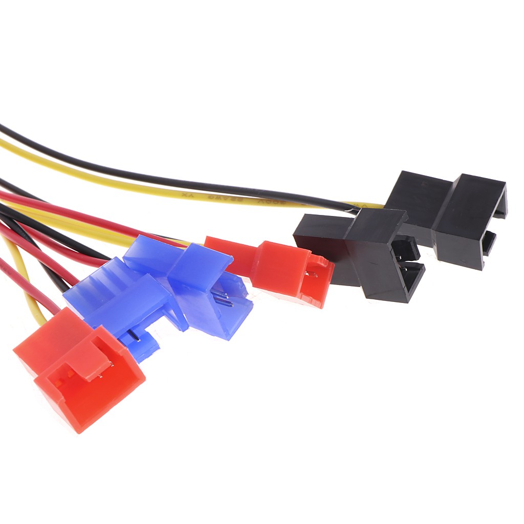 Dây cáp nguồn chuyển đổi 4-Pin IDE Molex sang 6 cổng gắn quạt tản nhiệt 2-Pin cho PC tiện dụng