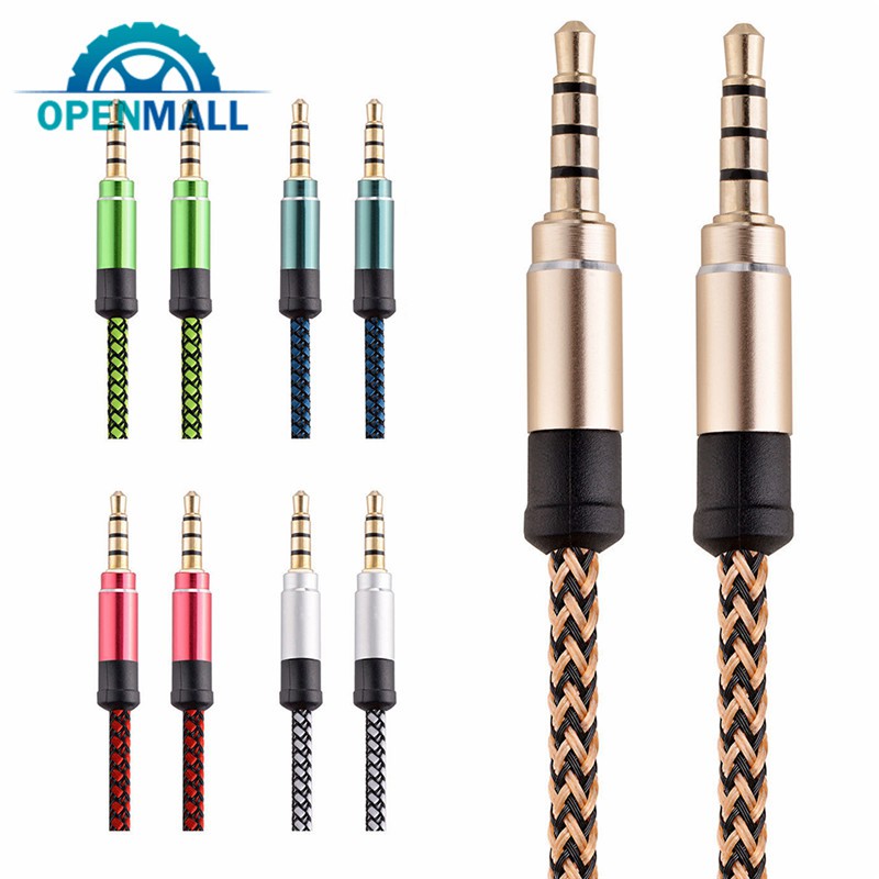 Dây Cáp Âm Thanh Bảo Vệ Giắc Cắm 3.5mm 1m Cho Xe Hơi