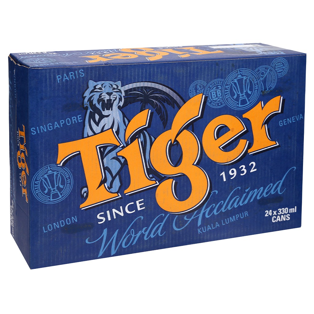 Bia Tiger nâu thùng 24 lon x 330ml date 12/2020