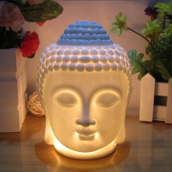 Đèn Xông Tinh Dầu Hình Đầu Phật Bằng Gốm Sứ Trang Trí Nhà Cửa