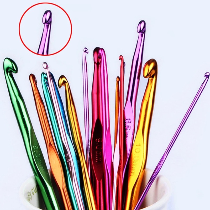 8 Chiếc 2-5.5mm Kim Móc Nhôm Nhiều Màu Sắc