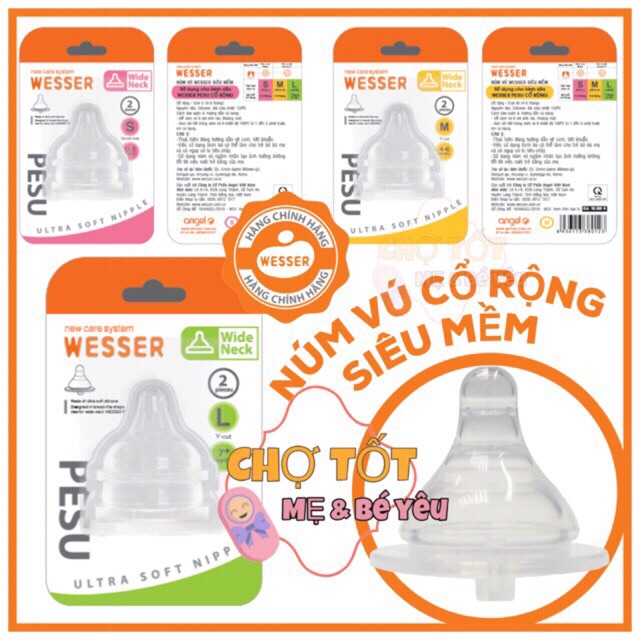 [MẪU MỚI] BÌNH SỮA WESSER CỔ RỘNG PPSU MẪU MÓI 180ML-260ML BPA REE