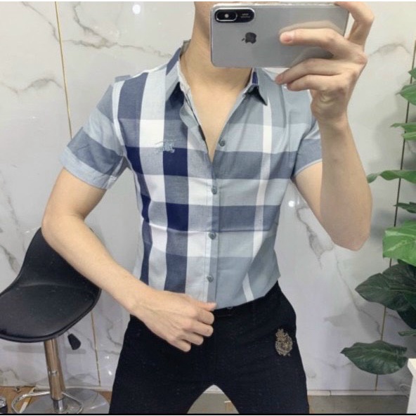 ÁO SƠ MI NAM CARO NGẮN TAY BUBBERYY THỜI TRANG LUXURY ĐẲNG CẤP CHO ANH EM - HOTTREND 2022 THỜI TRANG NAM 1986