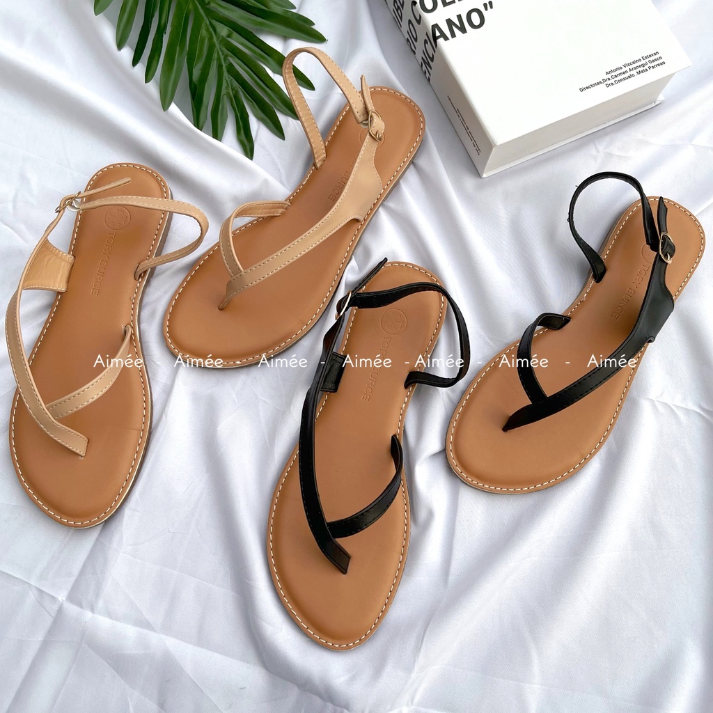 Sandal Bệt Xỏ Ngón Dây Mảnh Khuy Cài Cho Đôi Chân Thon Gọn Nhẹ Nhàng