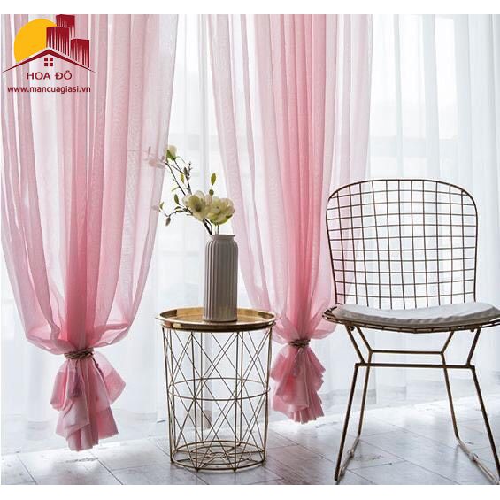 Rèm Voan Màu Hồng Trang Trí Phòng Khách, Phòng Ngủ, Ban Công, Background Chụp Hình Decor