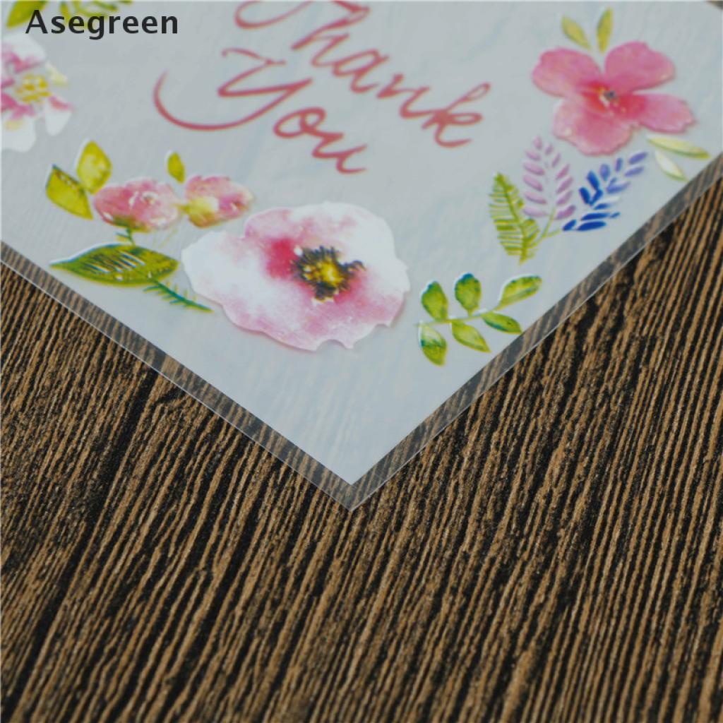 Set 100 Túi Nhựa Đựng Bánh Kẹo In Chữ Thank You 3 Kích Thước