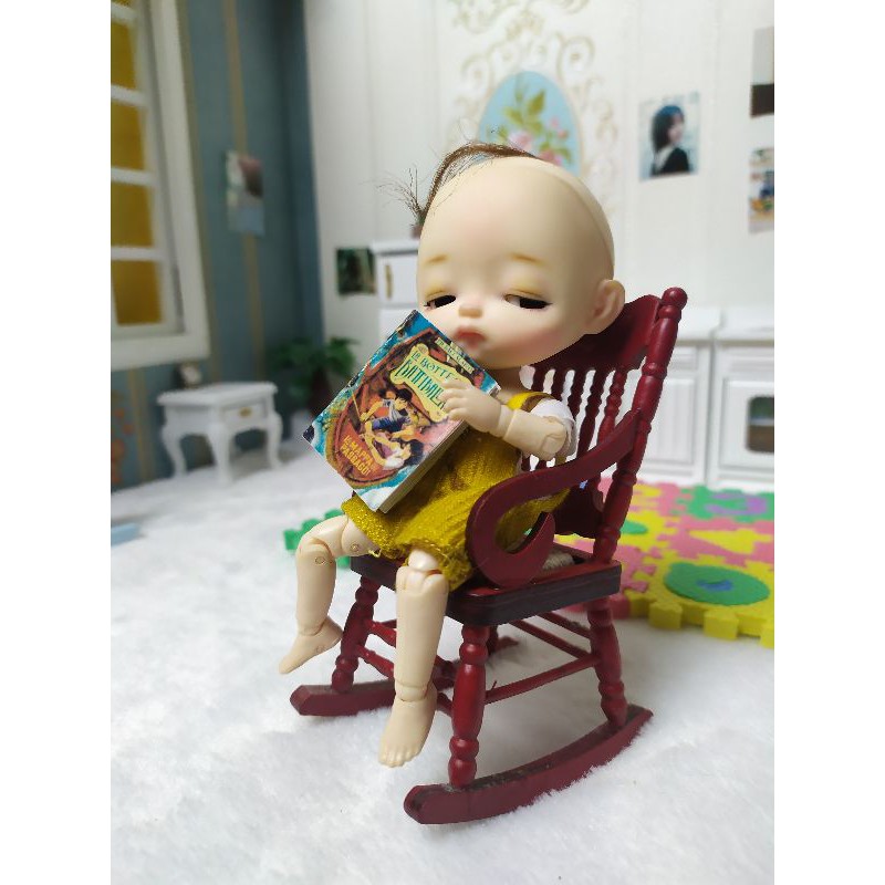 Ghế đẩu trang trí nhà búp bê tỷ lệ 1/12 bjd, obitsu11