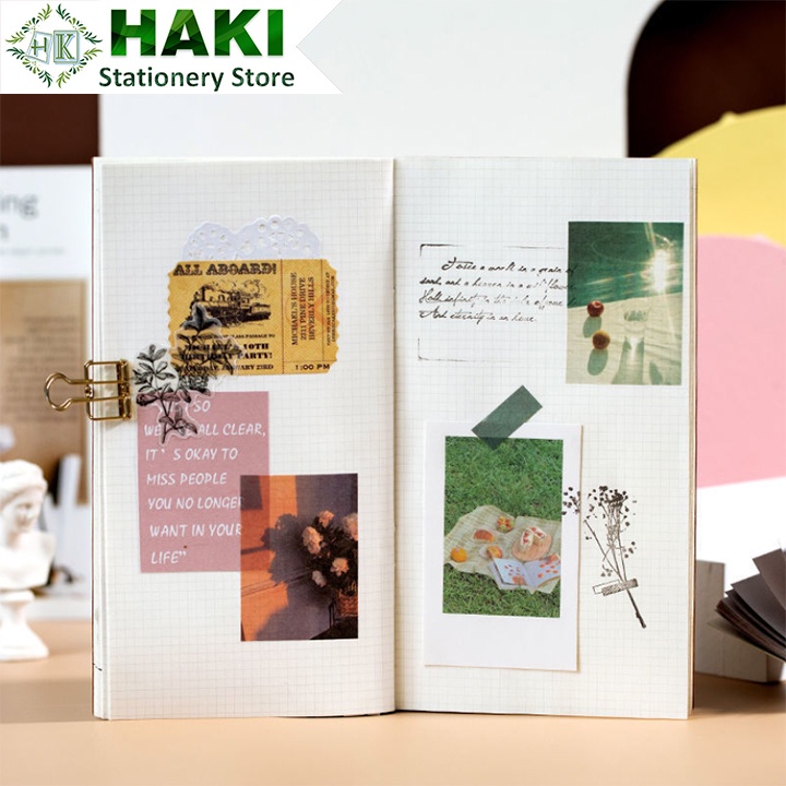 Nhãn dán sticker HAKI 50 hình dán cute trang trí sổ phong cảnh nhiều mẫu ST30