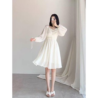 Đầm trắng bèo cổ