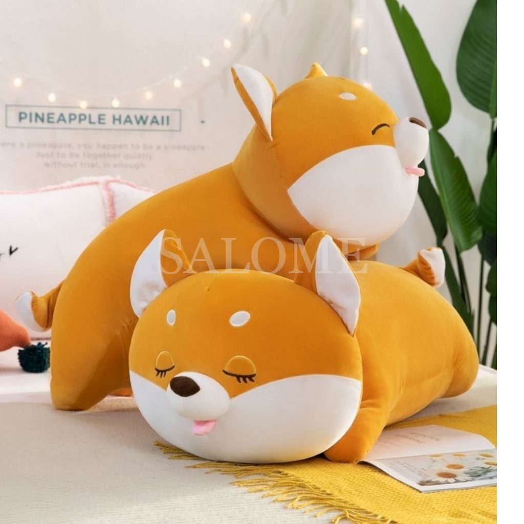 Gấu Bông Chó Shiba Biểu Cảm Cute, Hàng QC, Shiba Le Lưỡi Màu Vàng Đáng Yêu,  Gối Ôm Qùa Tặng Khổng Lồ