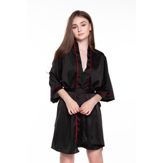 DREAMY CL01-49 Áo Choàng Ngủ Lụa cao cấp phối ren quyến rũ kèm dây cột eo sang trọng !