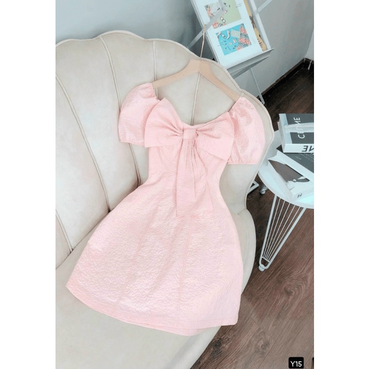 (Free ship) Mẫu Đầm Bán Chạy Nhất | Đầm Gấm Xốp Phối Nơ Sang Chảnh Thỏa Sức Mặc Đi Chơi Đi Tiệc UP HHP Fashion