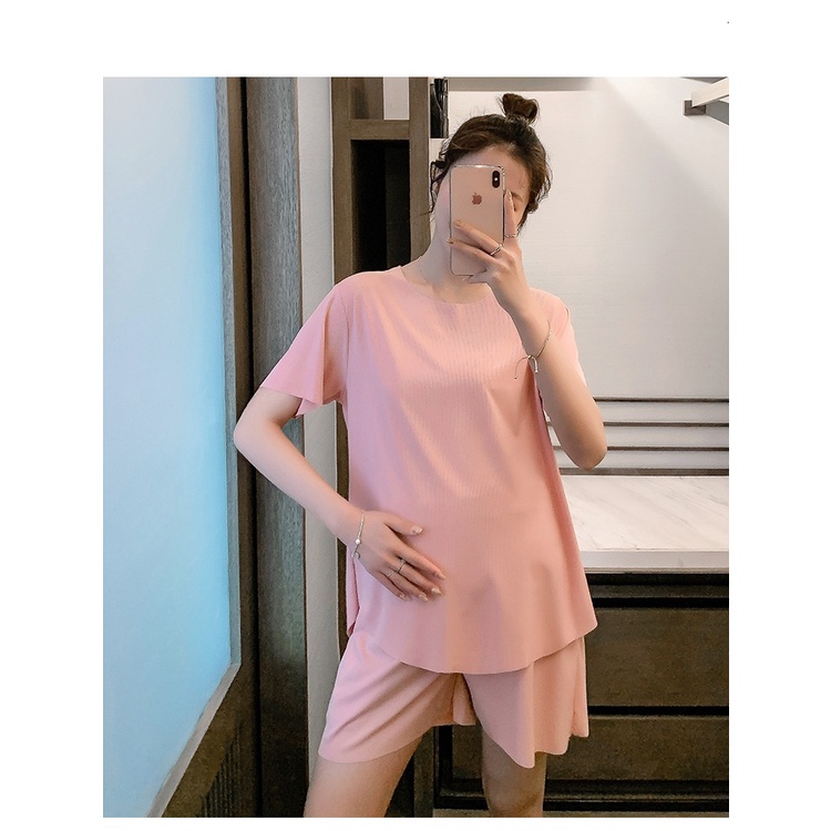 Bộ Mặc Bầu Có Chun Chỉnh Chất Tăm Cotton Lạnh Siêu Mát-SAQ264