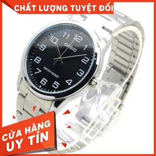 Hot đồng hồ nam casio mtp-v001d-1budf chính hãng - dây kim loại - mặt đen chinh hãng