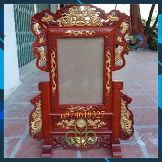 Khung hình thờ tứ linh rát vàng 2 cỡ ảnh 21x31 và 25x35