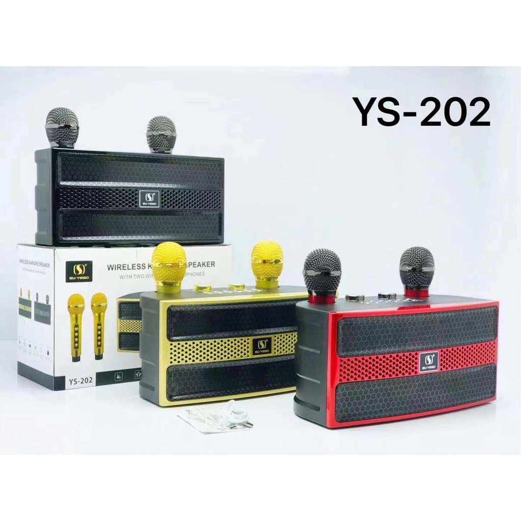 Loa Bluetooth Karaoke YS202 Phiên Bản Mới Nhất Kiểu Dáng Cực Đẹp, Âm Thanh Sống Động, Bass Cực Căng, Độ Bền Cao