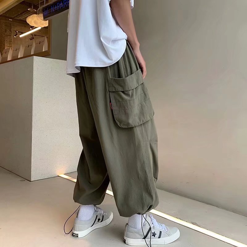 Loose Trend Hip Hop Big Pocket Workwear Unisex thời trang thoải mái giải trí 100 Suits thể thao rắn màu quần đơn giản | BigBuy360 - bigbuy360.vn