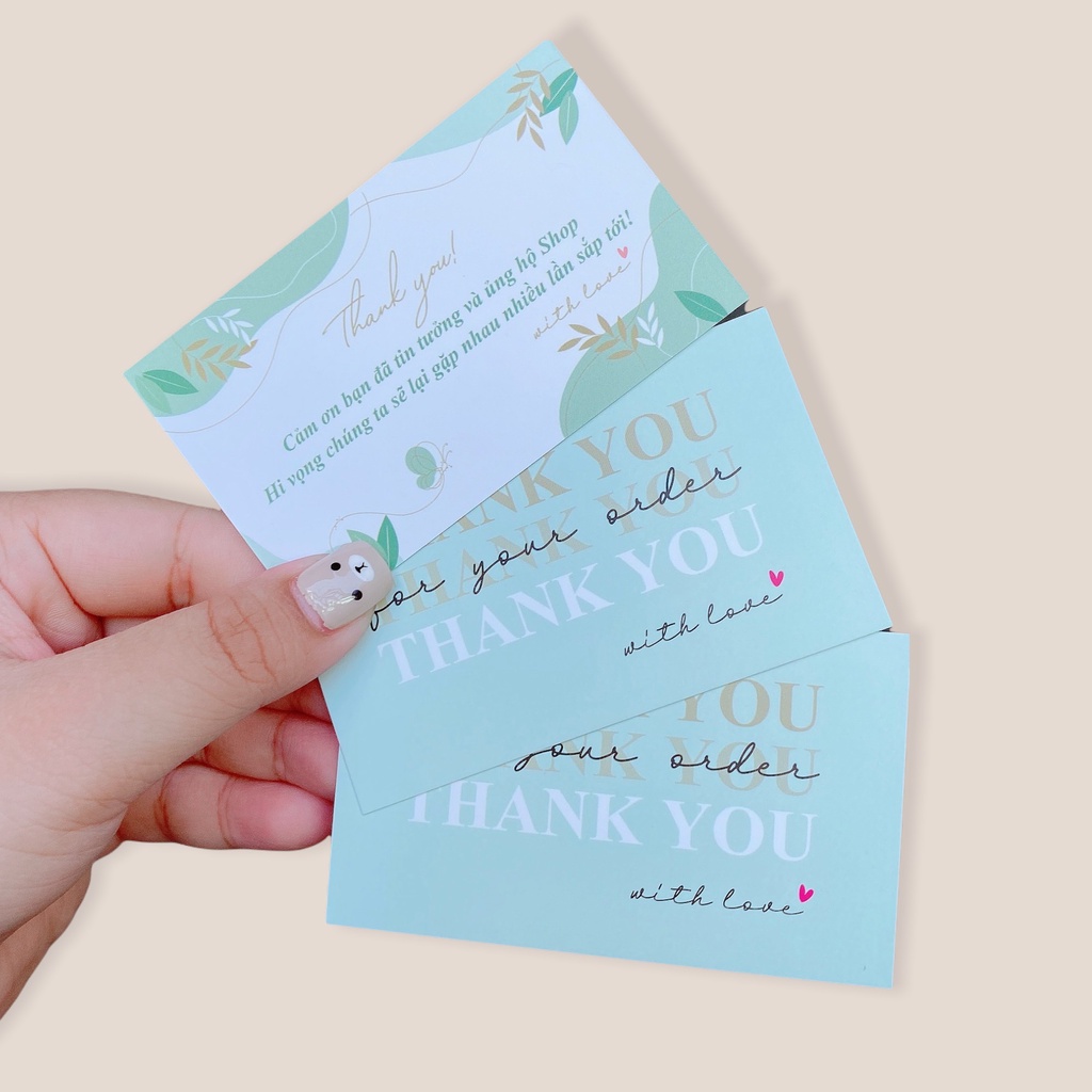 [Clip thật] COMBO 100 Card cám ơn, thiệp cảm ơn hoặc Thank you card dành riêng cho shop bán hàng dùngđể tặng khách hàng
