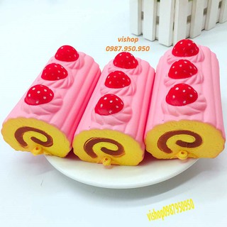 SQUISHY BÁNH BÔNG LAN CUỘN 3 DÂU