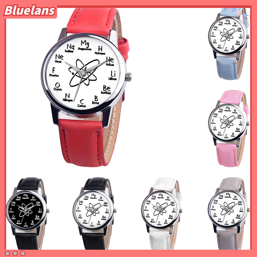 Đồng Hồ Unisex Dây Giả Da HọA TiếT BiểU TượNg HóA HọC ĐộC ĐáO