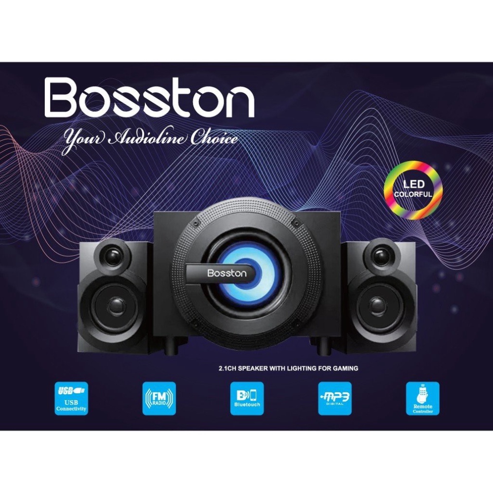 Giá siêu sốc Loa Vi Tính Bluetooth Bosston T3700-BT Led RGB Loa Máy Tính Để Bàn Công Suất 25W Âm Thanh HD Cực Đỉnh